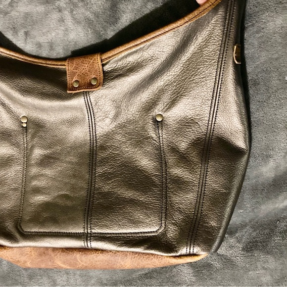 Maven Leather OOAK Artisanal Origin Sling Shoulder Bag in Metallic Earth Tones - Picture 6 of 11